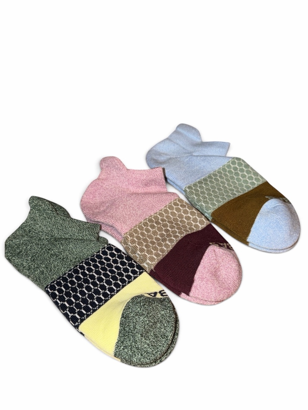 NEW Bombas tri-color Adult Solid Ankle Socks - 3 Pack size medium